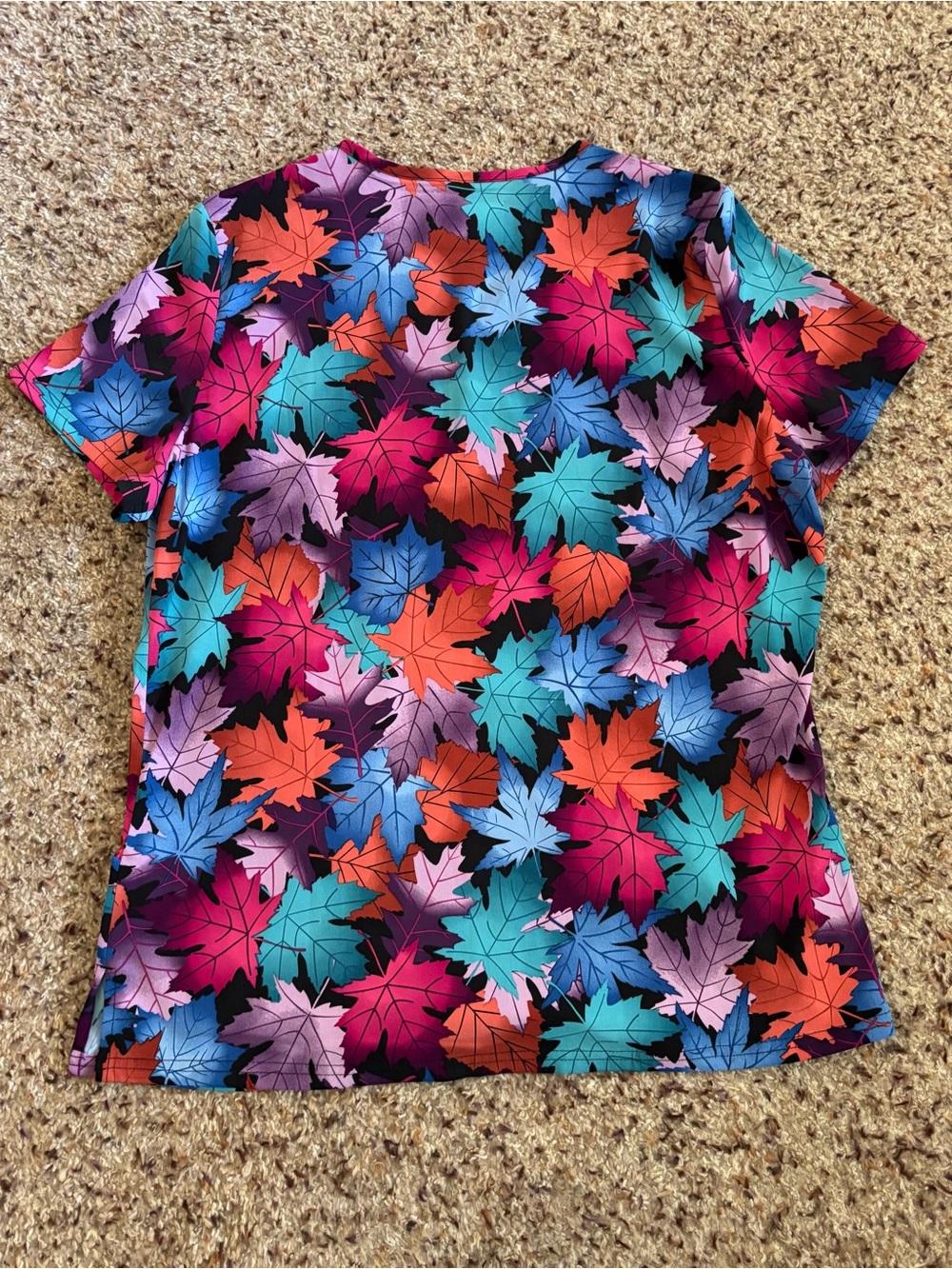 Butter-Soft Stretch Fall Printed Scrub Top- Set Of Three Tops - Picture 14 of 16